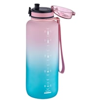 Uzspace Motivasyon Matarası 1500 ml MEGA BÜYÜK BOY Çift Renk 8 Farklı Renk  (Pembe)