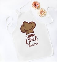 BK Gift Kişiye Özel Chef Tasarımlı Beyaz Mutfak Önlüğü, Aşçı Önlüğü, Şef Önlüğü, Ev Hediyesi, Arkadaşa Hediye-8 (Model 6)
