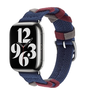 Apple Watch 10/11 42mm-38/40/41mm Bridon BalıkSırtı Örgü Tasarımlı Kordon 97 2/3 (Lacivert)