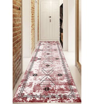 Dijital Baskılı Kaymaz Taban Yıkanabilir Modern Yolluk Ve Koridor Halısı NDU-SD-1030 (Bordo)