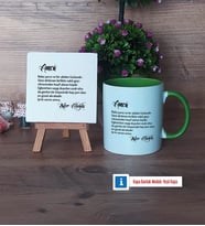 Amcaya Hediye Dekoratif Taş, Kupa Bardak Kırmızı Hediye (Model 13)