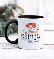 Kimya Öğretmeni Tasarımlı Kişiye Özel Kupa Bardak (Siyah)