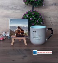 Eşe Hediye Fotoğraflı Dekoratif Taş, Kupa Bardak Beyaz Hediye (Model 10)