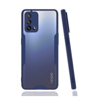 Ceponya Oppo A74 4G Kılıf kamera Korumalı Arkası Şeffaf Silikon (Lacivert)