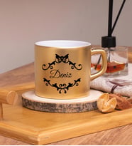 Kişiye Özel Tasarımlı Renkli Nescafe Fincanları 220 ML (Gold)