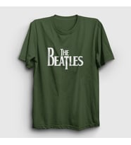 Presmono Unisex Sarı Logo The Beatles T-Shirt 114550tt (Haki)