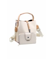 Just Polo Kilit Detaylı Kadın Kartlık ve Omuz Çanta Kombini PBU4002-1005 (Beyaz)