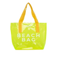 BAGMORİ Beach Bag Baskılı Şeffaf Plaj Çantası (Açık Yeşil)