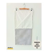 S.kahve Kız Erkek Bebek Battaniyesi Pike %100 Pamuklu Doğal Organik Uyku Çift Taraflı Örtü 86x86cm BTN10248 (Gri)