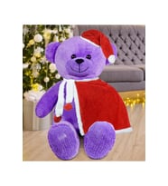 100 Cm Pelerinli Noel Baba Ayıcık Yeni Yıl , Yılbaşı Hediyesi (Mor)