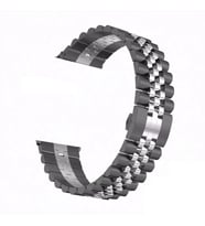 Mi Watch Color Kordon 22mm Şeritli Metal Kordon 36 (Siyah - Gümüş)