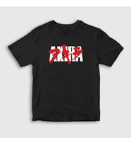 Presmono Unisex Çocuk Beyaz Logo Anime Movie Film Akira T-Shirt 453601tt (Siyah)