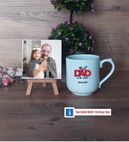 Babaya Hediye Fotoğraflı Dekoratif Taş, Kupa Bardak Beyaz Hediye Babaya Doğum Günü Hediyesi (Model 5)