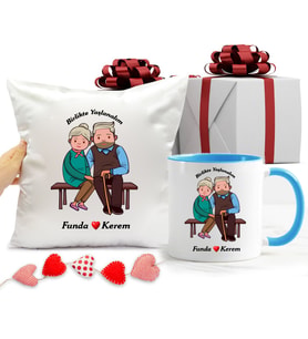 Birlikte Yaşlanalım Yastık ve Kupa Set (Model 2)