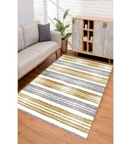 Dijital Kaymaz Taban Yıkanabilir Renkli Salon Halısı Mutfak Halısı Yolluk ND-SD-126 (Gold)