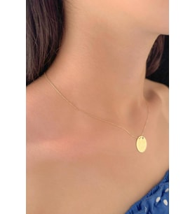 14 Ayar Altın Nazarlık Kolye Ayetel Kürsi Yazılı Kolye 18 mm (Sarı)