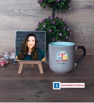 Doğum Günü Hediyesi Fotoğraflı Dekoratif Taş, Kupa Bardak Beyaz Hediye (Model 10)