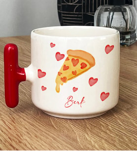 Kişiye Özel Pizza Lover Hediye T Kupa Bardak (Kırmızı)