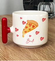 Kişiye Özel Pizza Lover Hediye T Kupa Bardak (Kırmızı)