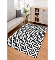 Dijital Kaymaz Taban Yıkanabilir Renkli Salon Halısı Mutfak Halısı Yolluk ND-SD-715 (Beyaz)