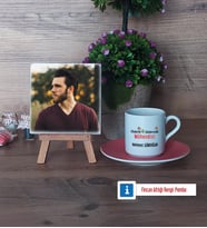 Elektrik Elektronik Mühendisi Fotoğraflı Dekoratif Taş, Ahşap Altlıklı Türk Kahvesi Fincanı Hediye (Model 6)