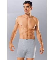 Namaldı 3 Adet Siyah Renk Ribana Paçalı Boxer (Gri)