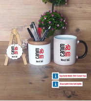 Abiye Hediye Hediye Sepeti Kalemlik, Kupa Bardak Sihirli, Ahşap Anahtarlık Hediye (Model 1)