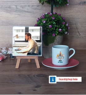 Bilgisayar Öğretmeni Fotoğraflı Dekoratif Taş, Ahşap Altlıklı Türk Kahvesi Fincanı Hediye Öğretmenler Günü Hediyesi (Model 6)