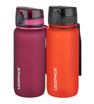 Uzspace 2'li Tritan Matara Seti 650 ml 14 Farklı Renk Seçeneği FiftyFifty (Kırmızı - Bordo - Yeşil)