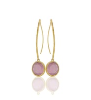 Kadir Jewellery 22 Ayar Altın Kaplama Vintage Küpe -El İşçiliği Ve Hipoalerjenik Küpe (Pembe)