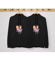 BK Gift Kişiye Özel Sevgililer Karikatürlü İkili Siyah Sweatshirt Seti, Sevgililer Hediye, Çift Hediyesi, Yıl Dönümü Hediyesi, Kişiye Özel Sweatshirt-1 (Model 8)
