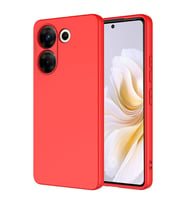 Tecno Camon 20 Pro 4G Kılıf Kamera Korumalı iÇi Süet Dokulu Lansman Tipi Silikon (Kırmızı)