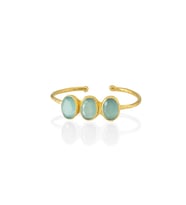 Kadir Jewellery 22 Ayar Altın Kaplama Zirkon Taşlı Ayarlanabilir Trend Bilezik (Açık Mavi)