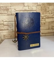 Kişiye Özel Denizci Temalı Deri Günlük Defter (Lacivert)