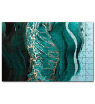 Cakapuzzle Altın Damarlı Yeşil Doku Puzzle Yapboz MDF (Ahşap) (255 Parça)