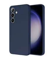 Galaxy S25 Plus Kılıf Lansman Tasarım İç Yüzeyi Kadife Silikon (Lacivert)