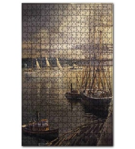 Cakapuzzle Beyaz Zarif Yelkenli ve Gemiler Puzzle Yapboz MDF (Ahşap) (255 Parça)