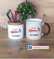 Kütüphaneci Kalemlik, Kupa Bardak T Kişiye Özel Hediye (Model 3)