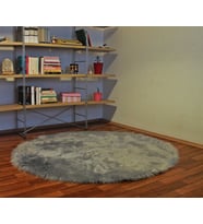 Tappeto Akrilik Kuzu Post Peluş Yuvarlak Halı (7 Farklı Renk ve 8 Farklı Ölçü) (Gri)
