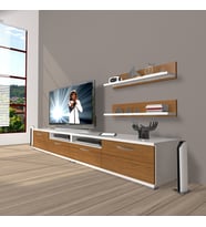 Decoraktiv Eko 200R Mdf Tv Ünitesi Tv Sehpası (Beyaz - Ceviz)