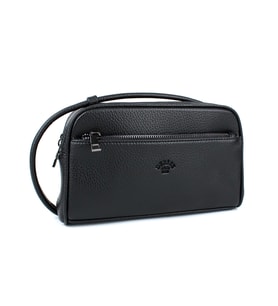 Erkek El Çantası Portföy Çanta İki Bölmeli El Çantası Clutch Çanta (Siyah)