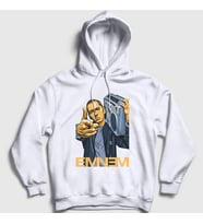 Presmono Unisex Beyaz Radio Eminem Kapüşonlu Sweatshirt 155953tt (Beyaz)