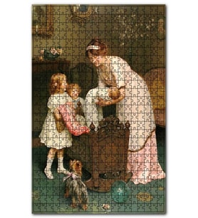 Cakapuzzle Anne, Küçük Kızları ve Bebek Puzzle Yapboz MDF (Ahşap) (1000 Parça)