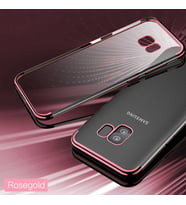 Galaxy S9 Kılıf Dört Köşeli Lazer Silikon Kılıf (Rose)