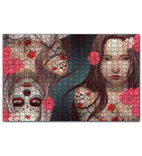 Cakapuzzle Genç Kız ve Ters Simetrik Ölüsü Puzzle Yapboz MDF (Ahşap) (255 Parça)