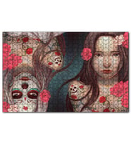 Cakapuzzle Genç Kız ve Ters Simetrik Ölüsü Puzzle Yapboz MDF (Ahşap) (255 Parça)