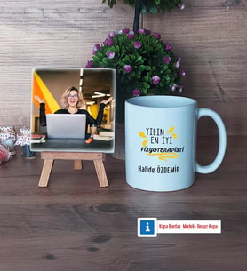 En İyi Fizyoterapist Fotoğraflı Dekoratif Taş, Kupa Bardak Beyaz Hediye (Model 1)