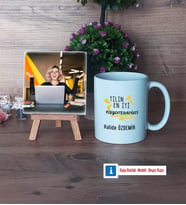 En İyi Fizyoterapist Fotoğraflı Dekoratif Taş, Kupa Bardak Beyaz Hediye (Model 1)