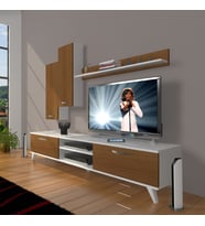 Decoraktiv Eko 7 Mdf Dvd Retro Tv Ünitesi Tv Sehpası (Beyaz - Ceviz)