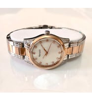 Ferrucci Çelik Su Geçirmez Zirkon Taşlı Modern Tasarım Kadın Kol Saati+Bileklik (Rose - Gümüş)